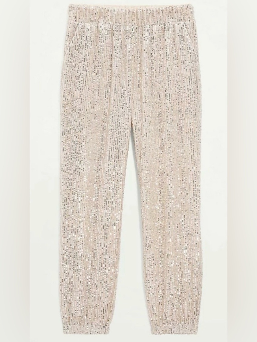 NWOT • LOFT Sequin Joggers in Champagne Silver • Women’s XL